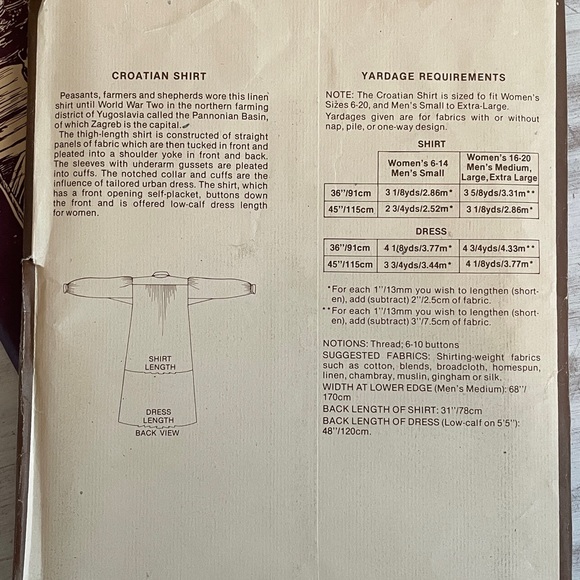 New UnCut FOLKWEAR Ethnic Patterns 204 117 113 Croatian shirt Japanese Kimono - Picture 6 of 8